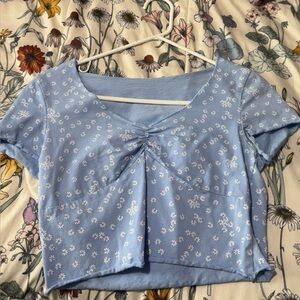 Light Blue Floral Top